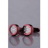 Kravatkolik KD1184 Vişne Çürüğü Renk Yuvarlak Kol Düğmesi