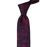 Kravatkolik KK9615 Bordo Lacivert Çiçek Desen Mendilli Klasik Kravat