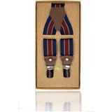 Kravatkolik Lacivert - Bordo Renk Deri Bağlantılı Erkek Pantolon Askısı PAN257 - Standart