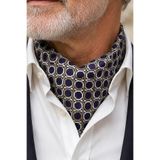 Kravatkolik Lacivert Motif Desen Ascot Kravat K676