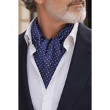 Kravatkolik Lacivert Sarı Puantiye Desen Ascot Kravat K677