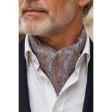 Kravatkolik Mavi Şal Desen Ascot Kravat K684