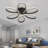 Kraydınlatma Papatya 45 cm Beyaz Ledli Plafonyer Ultra Süper Avize - Siyah