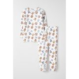 Krazber Erkek Çocuk Baskılı Uzun Kol Pijama Takımı - 5 - 6 Yaş - Krem