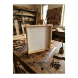 Krb Ahsap Ahşap Pano 30x30 Cm, Ham Ahşap Boyanabilir Pano, Ahşap Çerçeve