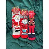 Krc & Global Tekstil Yılbaşı - Noel - Christmas Temalı Çorapları 3'lü - 36 - 42 - Antrasit - Kırmızı