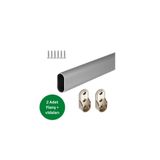 krc Oval Alüminyum 87 Cm Dolap Içi Oval Askı Borusu - 2 Adet Flanş - Montaj Vidaları TYC00688849802
