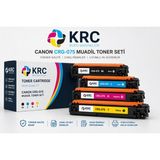 Krcburo Canon CRG-075 Çipli Muadil Toner Takımı MF664CDW MF667CDW MF651CDW LBP646CDW - Siyah - Mavi - Kırmızı - Sarı
