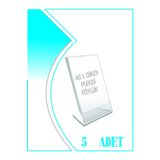 Krcdisplay L Tipi A6 Kağıdı Boyutlu Dikey Pleksi Föylük 5 Adet
