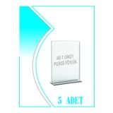 Krcdisplay T Tipi A6 Kağıdı Boyutlu Dikey Pleksi Föylük 5 Adet