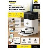 Kärcher Extra 15.000 Pa Akıllı Robot Süpürge, Lidar Navigasyon, Döner Paspas, Halı Sensörü, Otomatik Boşaltma, 160 Dakika Kullanım Wi-Fi Karcher Türkiye Garantili