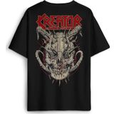 Kreator Metal Music Skull Baskılı Oversize T-shirt Siyah Unisex Tişört