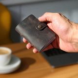 Kredi Kartlık Hakiki Deri Içi Şeffaf 10-20 Bölmeli Hediyelik Kartlık Küçük Kartvizitlik ( 9 x 7 cm ) Kahverengi - 10 Şeffaf Bölmeli