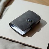 Kredi Kartlık Hakiki Deri Içi Şeffaf 10-20 Bölmeli Hediyelik Kartlık Küçük Kartvizitlik ( 9 x 7 cm ) Siyah - 10 Şeffaf Bölmeli