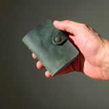 Kredi Kartlık Hakiki Deri Içi Şeffaf 10-20 Bölmeli Hediyelik Kartlık Küçük Kartvizitlik ( 9 x 7 cm ) Yeşil - 10 Şeffaf Bölmeli