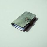 Kredi Kartlık Hakiki Deri İçi Şeffaf 10 Bölmeli Hediyelik Kartlık Kartvizitlik 9 x 7 cm (Koyu Yeşil)