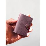 Kredi Kartlık Hakiki Deri İçi Şeffaf 20 Bölmeli Kartlık Kartvizitlik 9 x 7 cm (Mor)