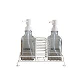 Krem 2’li Metal Standlı Cam Sıvı Sabun ve Sabunluk 500 Ml krem