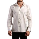 Krem 8 Drop Ekstra Uzun Kol Dar Kesim Micro Kumaş Kol Düğmeli Slim Fit Erkek Gömlek - 197-10