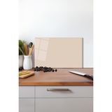 Krem Bej Rengi Cam Kesme Tahtası, Silikon Ayaklı, Isıya Kırılmaya Dayanıklı, Sunum Kesim Tablası - 23 x 35 cm