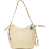 Krem Cepli Askılı ve Sırt Çantası - En:30 Cm Boy:26 Cm Genislik:15 Cm