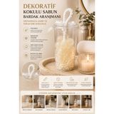 Krem Dekoratif Kokulu Sabun Bardak Aranjmanı Ortam Kokulandırıcı Şık Tasarım Banyo Ofis Salon Dekor