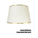 Krem Gold Şeritli Lambader Şapkası Krem