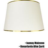 Krem Gold Şeritli Lambader Şapkası