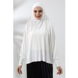 Krem Hazır Pratik Sultanbaş Tesettür Kollu Penye Sufle Eşarp Hijab