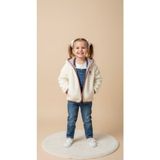Krem peluş kuzu mont - Beyaz - 3 Yaş