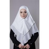 Krem Pratik Hazır Geçmeli Tesettür Eşarp Pamuk Caz Kumaş Çift Katlı Düz Hijab 2303_40