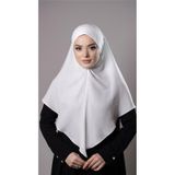Krem Pratik Hazır Geçmeli Tesettür Eşarp Pamuk Caz Kumaş Düz Hijab 2306_40