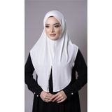 Krem Pratik Hazır Geçmeli Tesettür Eşarp Sandy Kumaş Yırtmaçlı Düz Hijab 2310_40