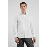 Krem Sert Yaka Uzun Kol Cepsiz Slim Fit Pamuklu Gömlek 1004255913