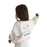 Krem Sırt Baskılı Mevsimlik Sweatshirt 9-12 AY