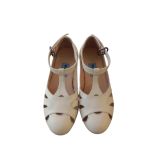 KREM, STRAPORA, SWİNG, LİNDY HOP, DANS VE SPOR AYAKKABISI, KAPALI BURUN, 1.5 CM TOPUK, DÜZ TABAN (EU Ayakkabı Beden Sistemi, Yetişkin, Sayısal, Orta, 36)