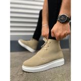 Krem Süet Bağcıklı Erkek Sneaker Bot
