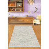 Krem Vintage Dokuma Pamuk Tabanlı Kaymaz Kilim Klm330