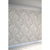 Krem Yaprak Desenli Modern Doğal Tasarım Tekstil Duvar Kağıdı, 450 x 270
