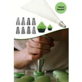Krema Sıkma Pasta Süsleme Torbası 9 Farklı Uç