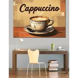 Kremalı Cappuccino Fincanı Dekoratif Kanvas - Mdf Ahşap Tablo