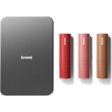 Kremi Kiss&blush 3lü Set Metal Kutu Renkli Vegan Allık Ruj Göz Farı Uzun Süre Kalıcı Makyaj