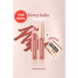 Kremsi, Kalem Şeklinde Renkli Dudak Balmı & Kalemtıraş CLIO Butter Balm Crayon 010 Maple Brick
