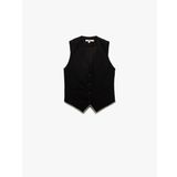 Krep Scuba Kumaş Astarlı Slim Fit V Yaka Kolsuz Düğmeli Yelek