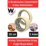 #Krepkağıt Isıya Dayanıklı İz Bırakmadan Çıkartılabilir Kolay Sökülebilen Maskeleme Boya Bant 2 Adet