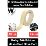 #Krepkağıt İz Bırakmadan Çıkartılabilir Isıya Dayanıklı Kolay Sökülebilen Maskeleme Boya Bant 1 Adet