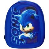 Kreş & Anaokulu Çocuk Sırt Çantası Kirpi Sonic Karakter 3-6 Yaş 5d Kabartmalı Kumaş Okul Çantası 30cm
