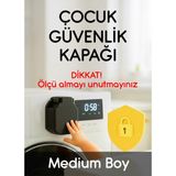 Kreston Design Beyaz Eşya Beyaz Düğme Kilidi – Çocuk Güvenlik Kapağı - Medium Boy Siyah Renk - Orta Boy