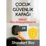 Kreston Design Beyaz Eşya Beyaz Düğme Kilidi – Çocuk Güvenlik Kapağı - Standart Boy Siyah Renk - 65 x 150 cm
