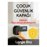 Kreston Design Beyaz Eşya Düğme Kilidi – Çocuk Güvenlik Kapağı - L Boy Siyah Renk